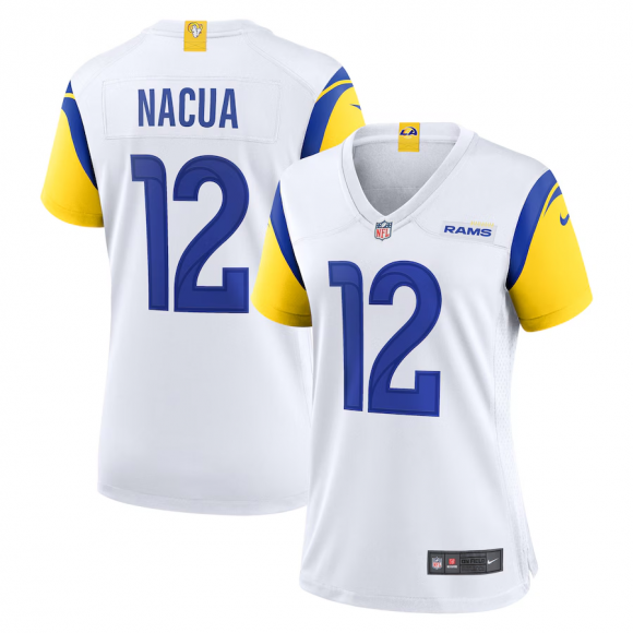 Women's Los Angeles Rams #12 Puka Nacua Nike Game Player White Jersey