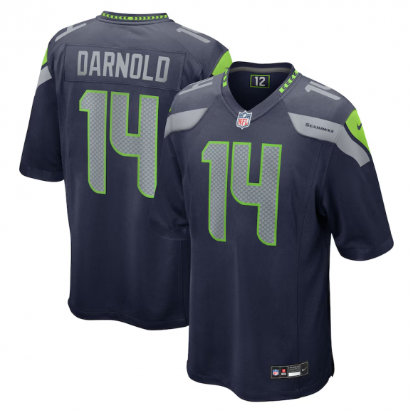 Men's Seattle Seahawks #14 Sam Darnold Nike Game Player College Navy Jersey