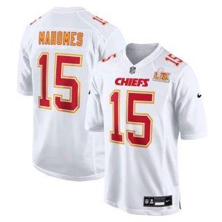 Men's Kansas City Chiefs Patrick Mahomes Nike Tundra White Super Bowl LIX Fashion Game Jersey