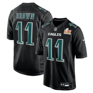 Men's Philadelphia Eagles A.J. Brown Nike Carbon Black Super Bowl LIX Fashion Game Player Jersey