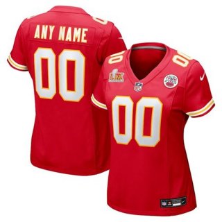 Women's Kansas City Chiefs Nike Red Super Bowl LIX Custom Game Jersey