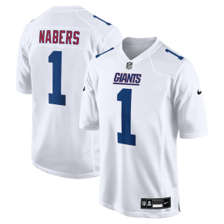 Men's New York Giants #1 Malik Nabers Nike Tundra White Fashion Jersey