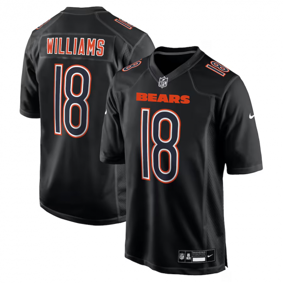 Men's Chicago Bears #18 Caleb Williams Nike Carbon Black Fashion Jersey