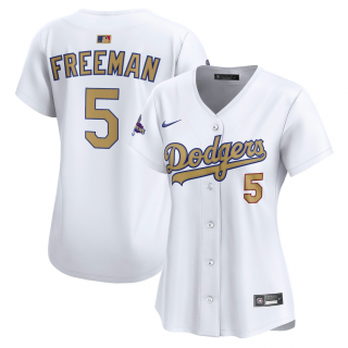 Women's Los Angeles Dodgers Freddie Freeman Nike White 2025 Gold Collection Limited Jersey