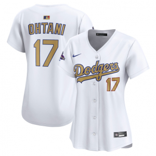 Women's Los Angeles Dodgers Shohei Ohtani Nike White 2025 Gold Collection Limited Jersey