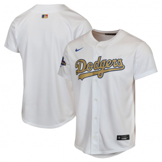 Youth Los Angeles Dodgers Nike White 2025 Gold Collection Limited Jersey