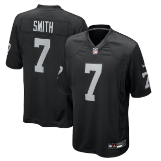 Men's Las Vegas Raiders #7 Geno Smith Nike Black Game Player Jersey