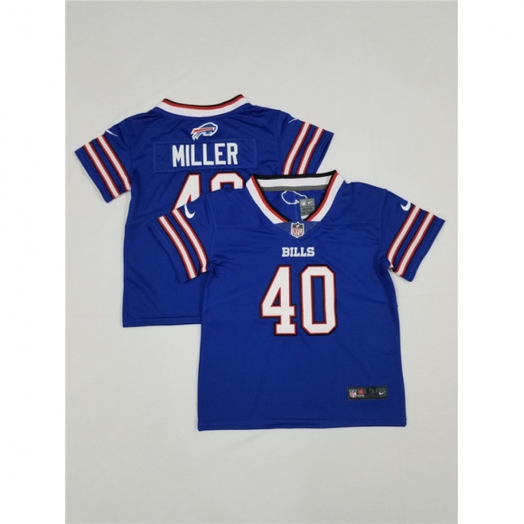 Toddlers Buffalo Bills #40 Von Miller Blue Vapor Untouchable Limited Stitched Jersey