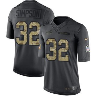 Nike Bills #32 O. J. Simpson Black Men's Stitched NFL Limited 2016 Salute To Service Jersey