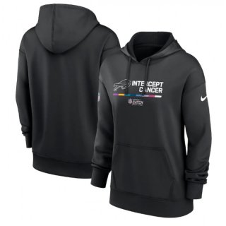 Women's Buffalo Bills 2022 Black NFL Crucial Catch Therma Performance Pullover Hoodie(Run Small)