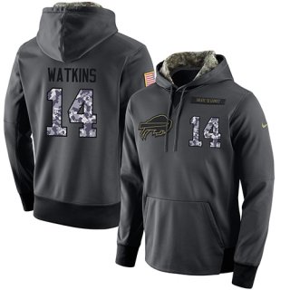 NFL Men's Nike Buffalo Bills #14 Sammy Watkins Stitched Black Anthracite Salute to Service Player Performance Hoodie