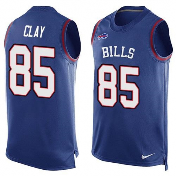 Nike Bills #85 Charles Clay Royal Blue Team Color Men's Stitched NFL Limited Tank Top Jersey