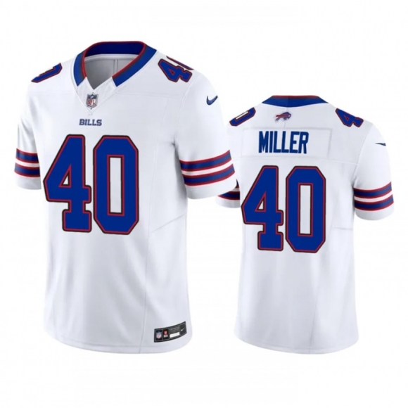 Men's Buffalo Bills #40 Von Miller White 2023 F.U.S.E. Vapor Untouchable Limited Stitched Jersey