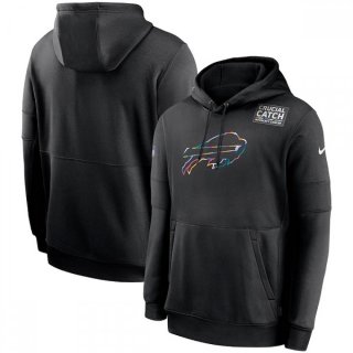 Men's Buffalo Bills 2020 Black Crucial Catch Sideline Performance Pullover Hoodie