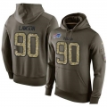 NFL Men's Nike Buffalo Bills #90 Shaq Lawson Stitched Green Olive Salute To Service KO Performance Hoodie