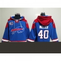 Men's Buffalo Bills #40 Von Miller Red/Blue Ageless Must-Have Lace-Up Pullover Hoodie