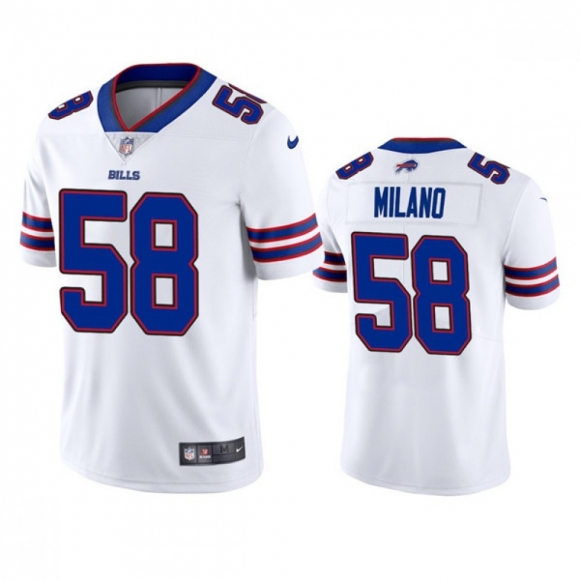 Men's Buffalo Bills #58 Matt Milano 2022 White Vapor Untouchable Limited Stitched Jersey