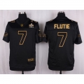 Nike Bills #7 Doug Flutie Black Men's Stitched NFL Elite Pro Line Gold Collection Jersey