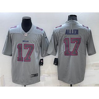 Men's Buffalo Bills #17 Josh Allen Grey Atmosphere Fashion Stitched Jersey