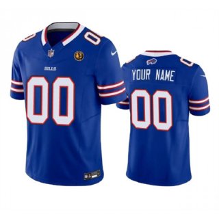 Men's Buffalo Bills Active Player Custom Blue 2023 F.U.S.E. With John Madden Patch Vapor Limited Stitched Football Jersey