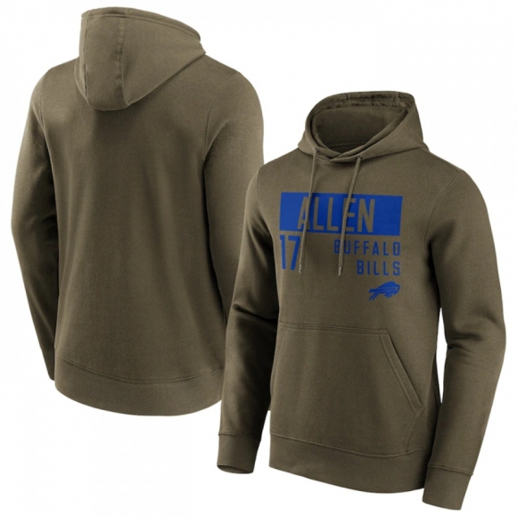 Men's Buffalo Bills #17 Josh Allen Fashion Name & Number Hoodie