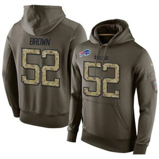 NFL Men's Nike Buffalo Bills #52 Preston Brown Stitched Green Olive Salute To Service KO Performance Hoodie