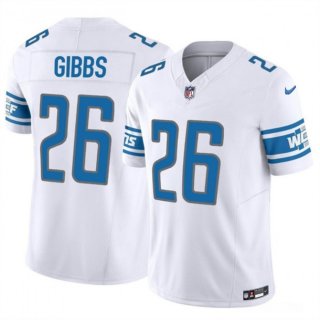 Men's Detroit Lions #26 Jahmyr Gibbs White 2023 F.U.S.E. Vapor Untouchable Limited Stitched Football Jersey