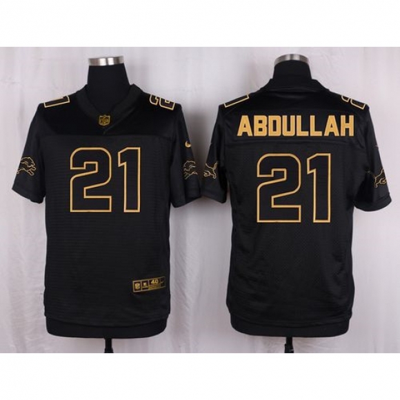 Nike Lions #21 Ameer Abdullah Black Men's Stitched NFL Elite Pro Line Gold Collection Jersey