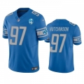 Men's Detroit Lions #97 Aidan Hutchinson Blue 2023 F.U.S.E. 90th Anniversary Vapor Untouchable Limited Stitched Jersey