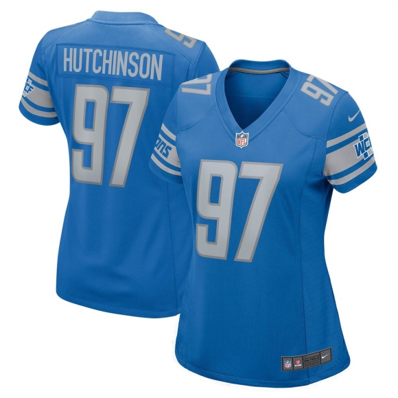 Women's Detroit Lions Aidan Hutchinson Nike Blue Game Jersey