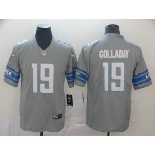 Men's Detroit Lions #19 Kenny Golladay Gray Inverted Legen Stitched NFL Jersey