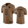 Men's Detroit Lions #9 Jameson Williams 2023 Brown Salute To Service Limited Stitched Jersey