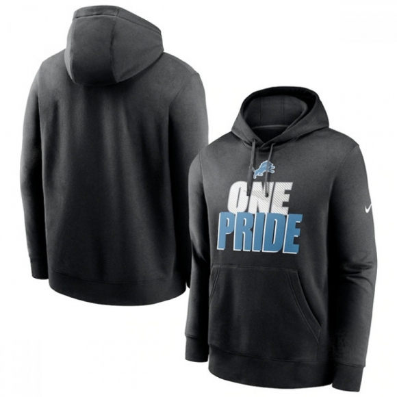 Men's Detroit Lions Black Fan Gear Local Club Pullover Hoodie