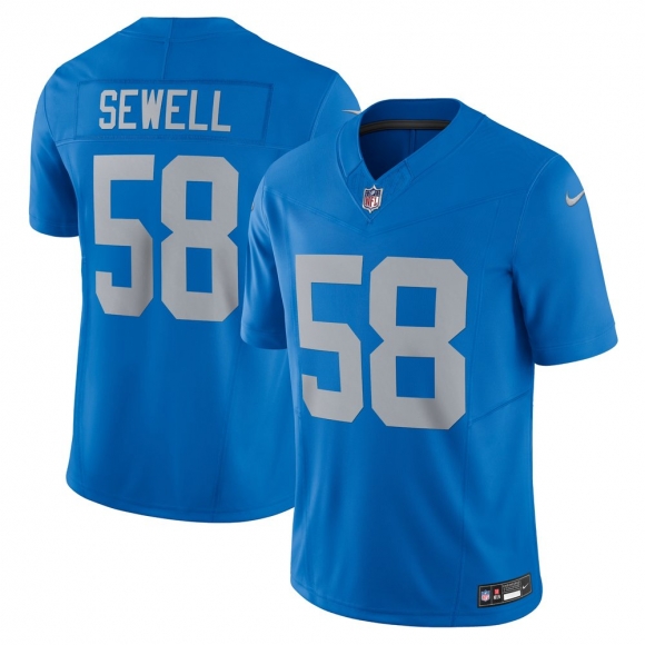 Men's Detroit Lions Penei Sewell Nike Blue Vapor F.U.S.E. Alternate Limited Jersey