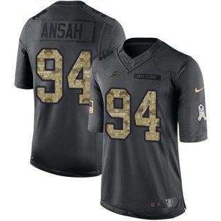 Nike Lions #94 Ziggy Ansah Black Men's Stitched NFL Limited 2016 Salute To Service Jersey