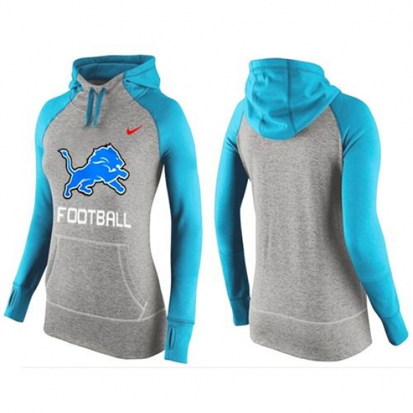 Women's Nike Detroit Lions Performance Hoodie Grey & Light Blue