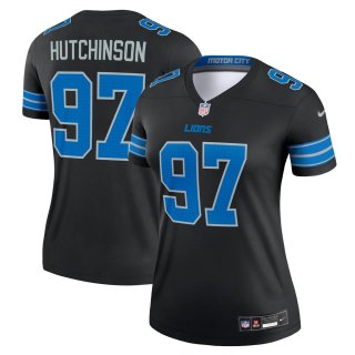 Women's Detroit Lions Aidan Hutchinson Nike Black Legend Jersey