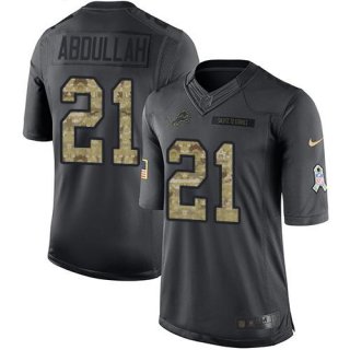 Nike Lions #21 Ameer Abdullah Black Youth Stitched NFL Limited 2016 Salute to Service Jersey