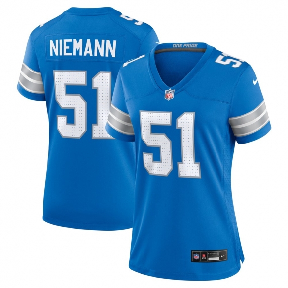 Women's Detroit Lions Ben Niemann Nike Blue Team Game Jersey