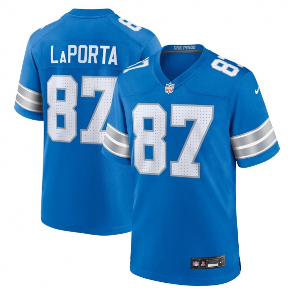 Men's Detroit Lions Sam LaPorta Nike Blue Game Jersey