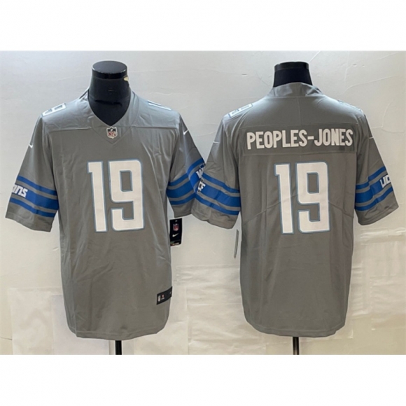 Men's Detroit Lions #19 Donovan Peoples-Jones Grey Vapor Untouchable Limited Stitched Jersey