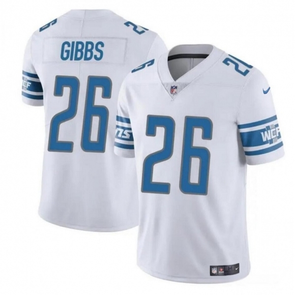 Men's Detroit Lions #26 Jahmyr Gibbs White Vapor Untouchable Limited Stitched Jersey