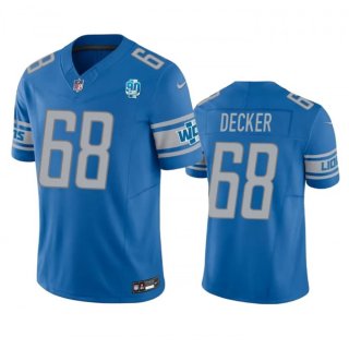 Men's Detroit Lions #68 Taylor Decker Blue 2023 F.U.S.E. 90th Anniversary Vapor Untouchable Limited Stitched Jersey