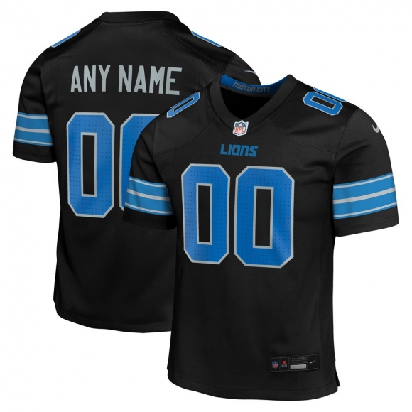 Youth Detroit Lions Nike Black Alternate Custom Game Jersey