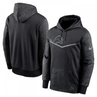 Men's Detroit Lions Black Reflective Therma Hoodie