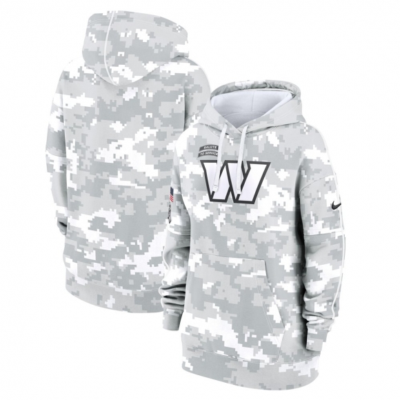 Women's Washington Commanders Nike Arctic Camo 2024 Salute To Service Club Fleece Pullover Hoodie