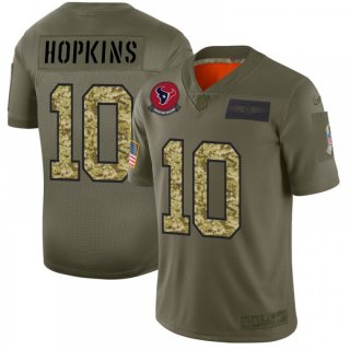 Men's Houston Texans #10 DeAndre Hopkins 2019 Olive/Camo Salute To Service Limited Stitched NFL Jersey