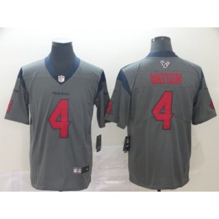 Men's Houston Texans #4 Deshaun Watson Gray Inverted Legend Stitched NFL Jersey