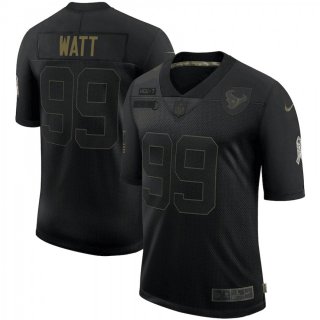 Men's Houston Texans #99 J.J. Watt 2020 Black Salute To Service Limited Stitched Jersey