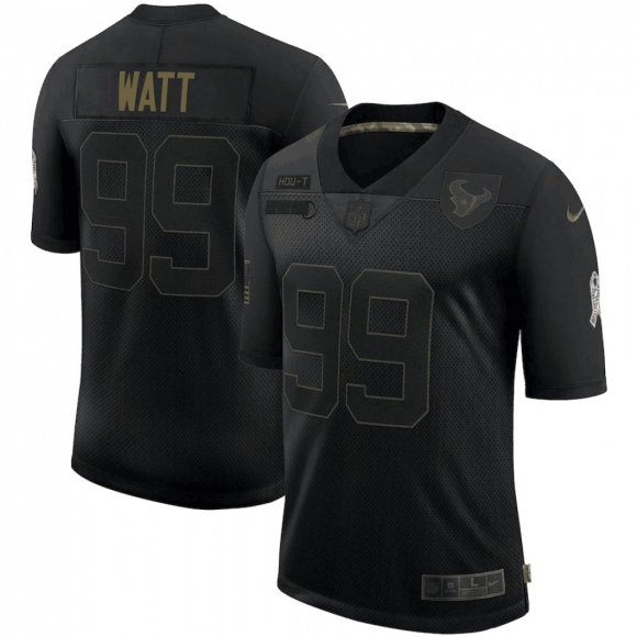 Men's Houston Texans #99 J.J. Watt 2020 Black Salute To Service Limited Stitched Jersey